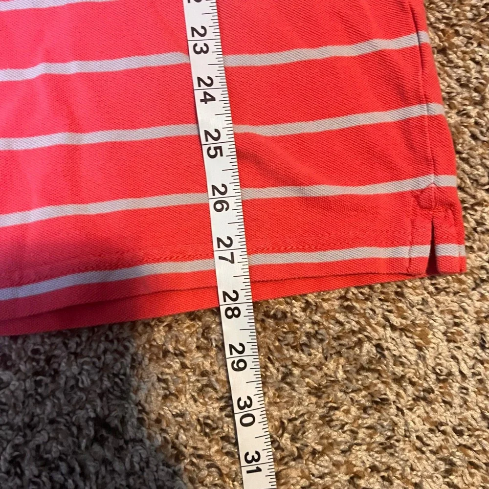 Banana Republic Striped Polo Shirt Short‎ Sleeve Casual Red White Large